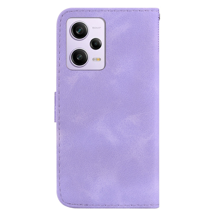 For Xiaomi Redmi Note 12 Pro 5G Global/Poco X5 Pro 7-shaped Embossed Leather Phone Case(Purple) - Xiaomi Cases by buy2fix | Online Shopping UK | buy2fix