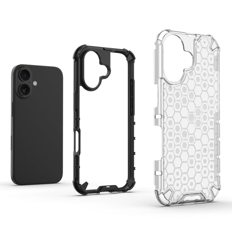 For iPhone 16 Honeycomb Shockproof Phone Case(White) - iPhone 16 Cases by buy2fix | Online Shopping UK | buy2fix