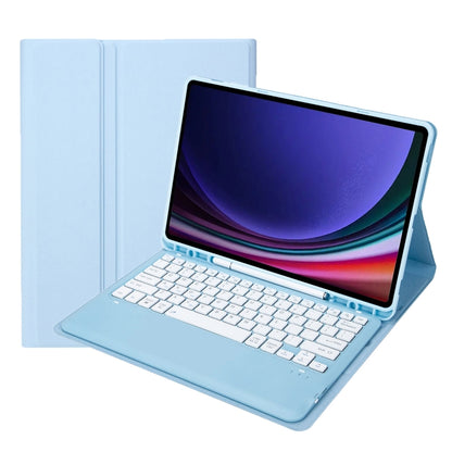 For Samsung Galaxy Tab S9 FE+ A810B Pen Slot Detachable Bluetooth Keyboard Leather Tablet Case(Sky Blue) - Samsung Keyboard by buy2fix | Online Shopping UK | buy2fix