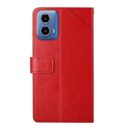 For Motorola Moto G Stylus 5G 2024 HT01 Y-shaped Pattern Flip Leather Phone Case(Red) - Motorola Cases by buy2fix | Online Shopping UK | buy2fix