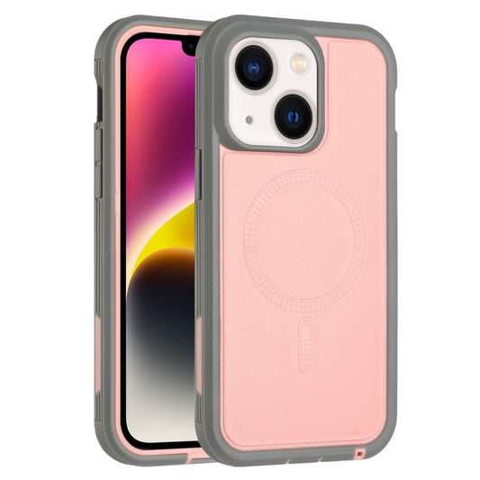 For iPhone 15 Defender Series XT MagSafe Magnetic PC + TPU Shockproof Phone Case(Pink+Grey) - iPhone 15 Cases by buy2fix | Online Shopping UK | buy2fix