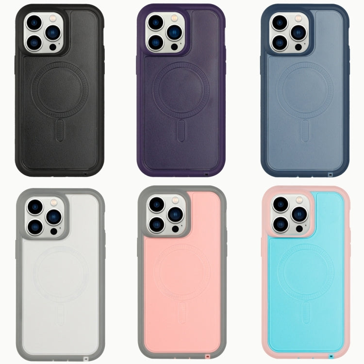 For iPhone 14 Pro Defender Series XT MagSafe Magnetic PC + TPU Shockproof Phone Case(Pink+Grey) - iPhone 14 Pro Cases by buy2fix | Online Shopping UK | buy2fix