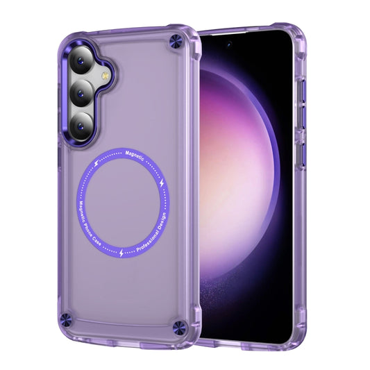 For Samsung Galaxy S25+ 5G Skin Feel TPU + PC MagSafe Magnetic Phone Case(Transparent Purple) - Galaxy S25+ 5G Cases by buy2fix | Online Shopping UK | buy2fix