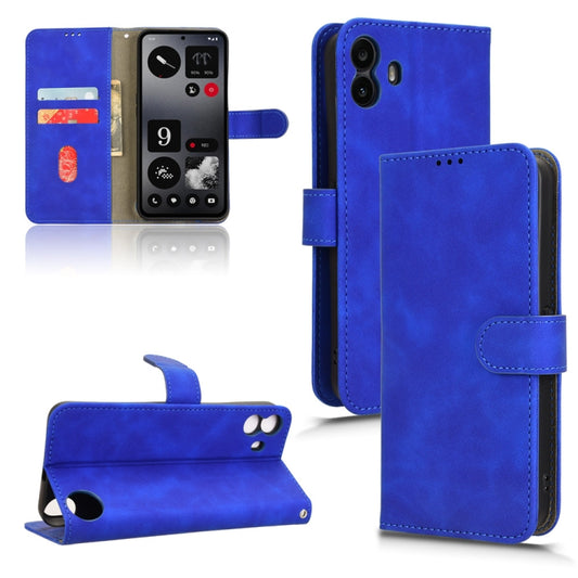 For Nothing CMF Phone 1 Skin Feel Magnetic Flip Leather Phone Case(Blue) - More Brand by buy2fix | Online Shopping UK | buy2fix