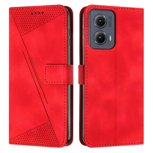 For Motorola Edge 2024 Dream Triangle Leather Phone Case with Lanyard(Red) - Motorola Cases by buy2fix | Online Shopping UK | buy2fix