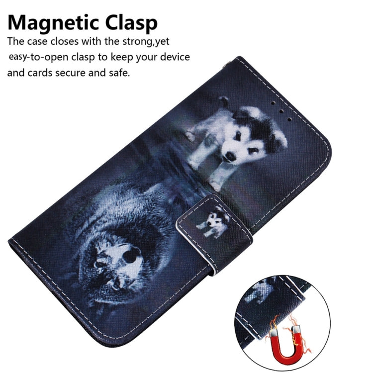 For OnePlus 13 Coloured Drawing Flip Leather Phone Case(Wolf and Dog) - OnePlus Cases by buy2fix | Online Shopping UK | buy2fix