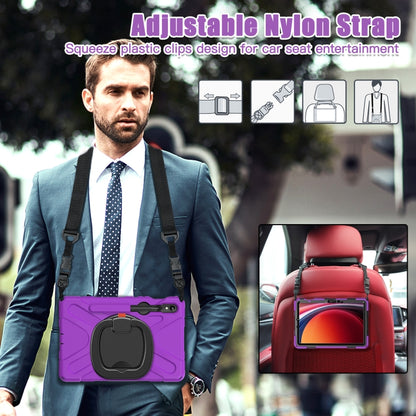 For Samsung Galaxy Tab S9 / S8 / S7 Silicone Hybrid PC Tablet Case with Holder & Shoulder Strap(Purple) - Other Galaxy Tab PC by buy2fix | Online Shopping UK | buy2fix