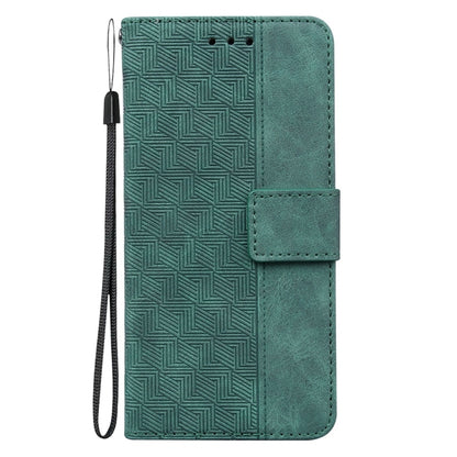 For OnePlus 13 Geometric Embossed Leather Phone Case(Green) - OnePlus Cases by buy2fix | Online Shopping UK | buy2fix