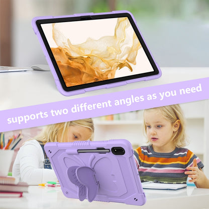 For Samsung Galaxy Tab S9+ Butterfly Kickstand Heavy Duty Hard Rugged Tablet Case(Raro Purple) - Galaxy Tab S9+ Cases by buy2fix | Online Shopping UK | buy2fix