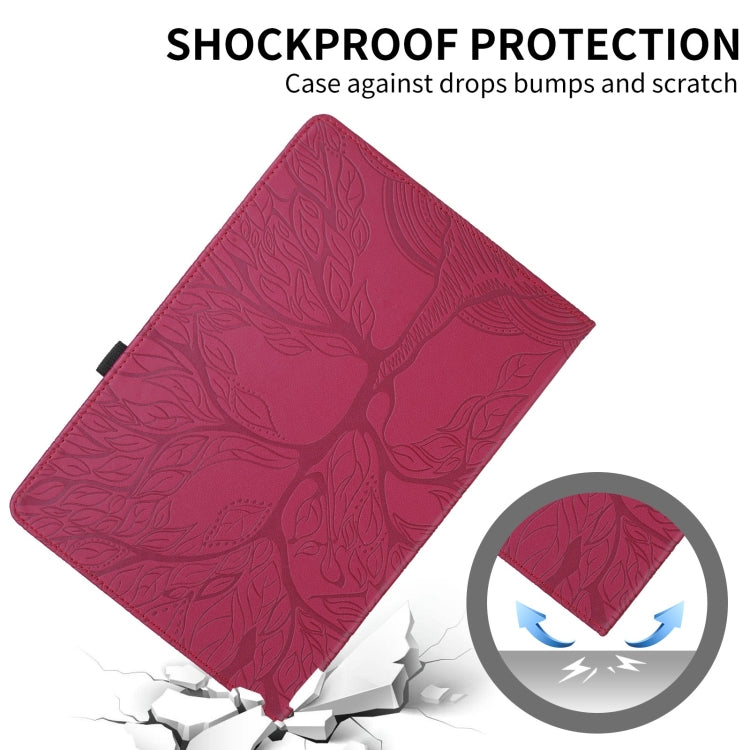 For iPad Pro 11 2024 Tree Life Embossed Rotation Leather Smart Tablet Case(Red) - iPad Pro 11 2024 Cases by buy2fix | Online Shopping UK | buy2fix