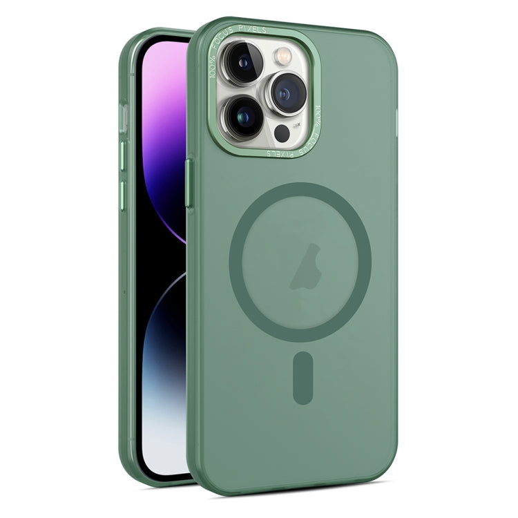 For iPhone 14 Pro MagSafe Frosted Translucent Mist Phone Case(Green) - iPhone 14 Pro Cases by buy2fix | Online Shopping UK | buy2fix