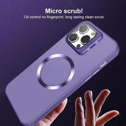 For iPhone 13 Pro Max Skin Feel CD Texture MagSafe Lens Holder Phone Case(Dark Purple) - iPhone 13 Pro Max Cases by buy2fix | Online Shopping UK | buy2fix