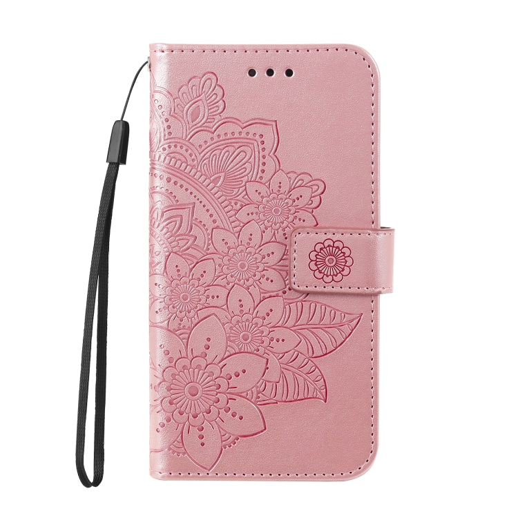 For OnePlus 13 Seven-petal Flowers Embossing Leather Phone Case(Rose Gold) - OnePlus Cases by buy2fix | Online Shopping UK | buy2fix