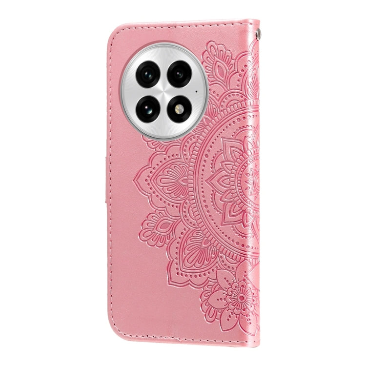 For OnePlus 13 Seven-petal Flowers Embossing Leather Phone Case(Rose Gold) - OnePlus Cases by buy2fix | Online Shopping UK | buy2fix