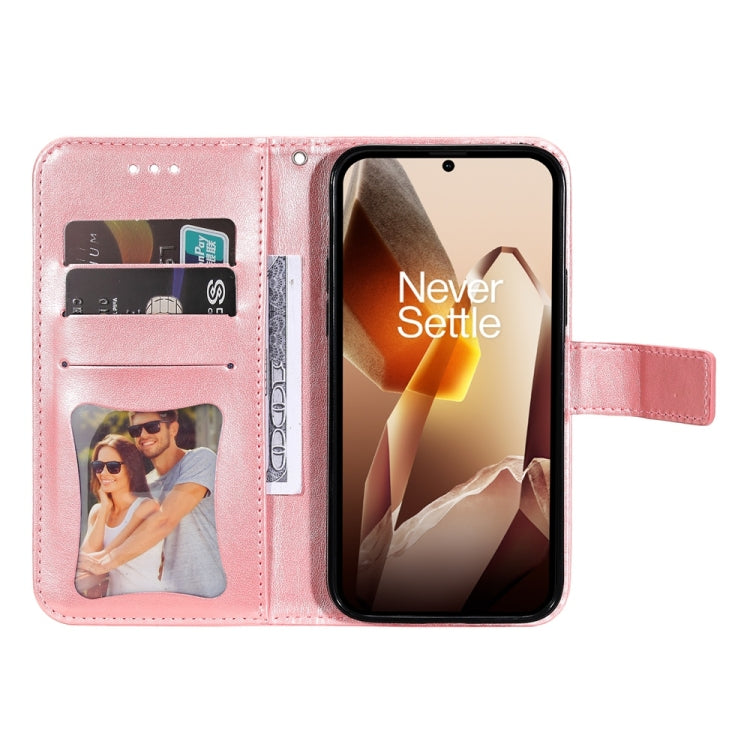 For OnePlus 13 Seven-petal Flowers Embossing Leather Phone Case(Rose Gold) - OnePlus Cases by buy2fix | Online Shopping UK | buy2fix