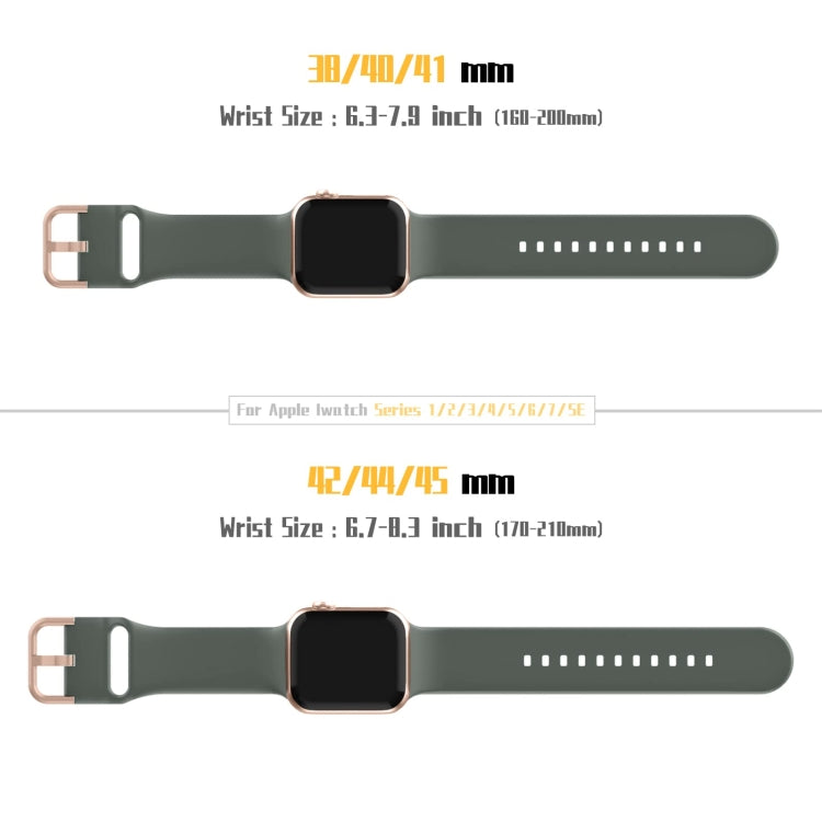 For Apple Watch SE 2022 44mm Pin Buckle Silicone Watch Band(Olive) - Watch Bands by buy2fix | Online Shopping UK | buy2fix