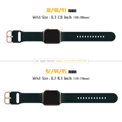 For Apple Watch SE 40mm Pin Buckle Silicone Watch Band(Dark Green) - Watch Bands by buy2fix | Online Shopping UK | buy2fix