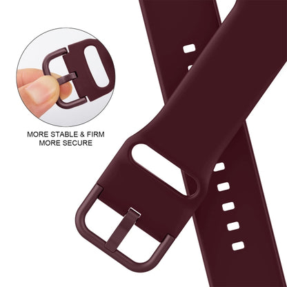 For Apple Watch SE 44mm Pin Buckle Silicone Watch Band(Wine Red) - Watch Bands by buy2fix | Online Shopping UK | buy2fix