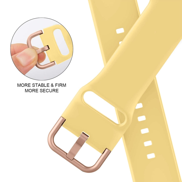 For Apple Watch 5 44mm Pin Buckle Silicone Watch Band(Yellow) - Watch Bands by buy2fix | Online Shopping UK | buy2fix