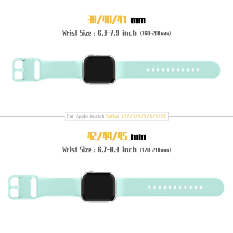 For Apple Watch Series 2 42mm Pin Buckle Silicone Watch Band(Mint Green) - Watch Bands by buy2fix | Online Shopping UK | buy2fix