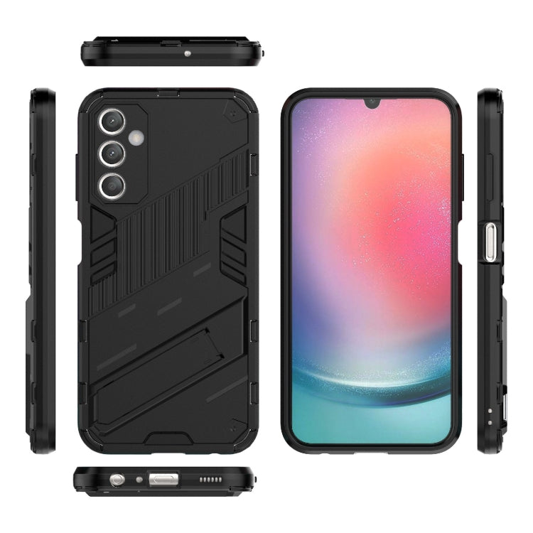 For Samsung Galaxy A25 5G Punk Armor 2 in 1 PC + TPU Shockproof Phone Case with Invisible Holder(Black) - Galaxy Phone Cases by buy2fix | Online Shopping UK | buy2fix