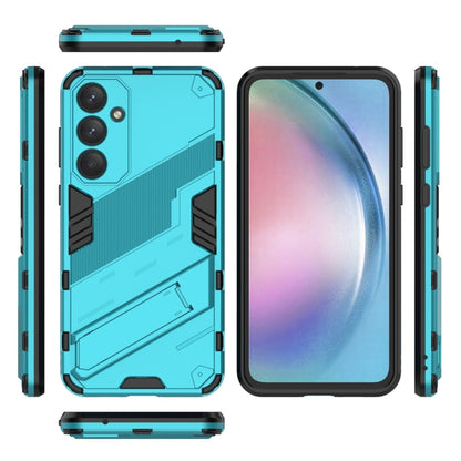 For Samsung Galaxy A55 5G Punk Armor 2 in 1 PC + TPU Shockproof Phone Case with Invisible Holder(Blue) - Galaxy Phone Cases by buy2fix | Online Shopping UK | buy2fix