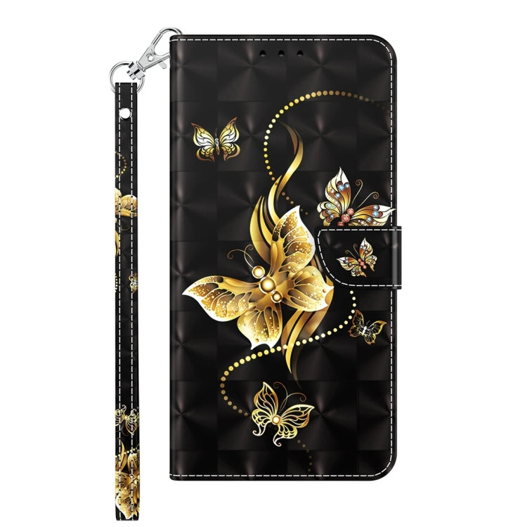 For Samsung Galaxy A55 5G 3D Painted Leather Phone Case(Golden Swallow Butterfly) - Galaxy Phone Cases by buy2fix | Online Shopping UK | buy2fix