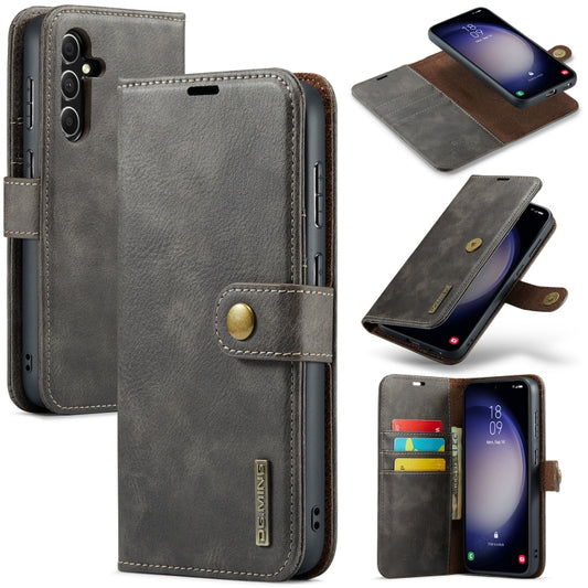 For Samsung Galaxy S23 FE 5G DG.MING Crazy Horse Texture Detachable Magnetic Leather Case(Grey) - Galaxy S23 FE 5G Cases by DG.MING | Online Shopping UK | buy2fix