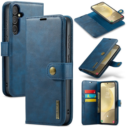 For Samsung Galaxy S24+ 5G DG.MING Crazy Horse Texture Detachable Magnetic Leather Case(Blue) - Galaxy S24+ 5G Cases by DG.MING | Online Shopping UK | buy2fix