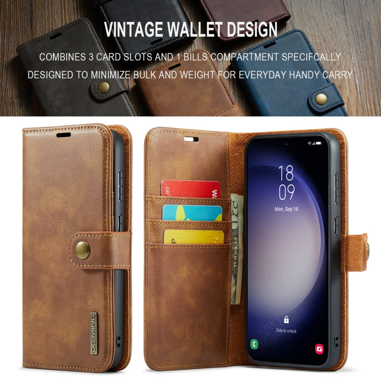 For Samsung Galaxy A55 5G DG.MING Crazy Horse Texture Detachable Magnetic Leather Case(Brown) - Galaxy Phone Cases by DG.MING | Online Shopping UK | buy2fix