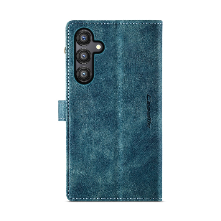 For Samsung Galaxy A35 5G CaseMe C30 Card Slots Zipper Wallet Leather Phone Case(Blue) - Galaxy Phone Cases by CaseMe | Online Shopping UK | buy2fix