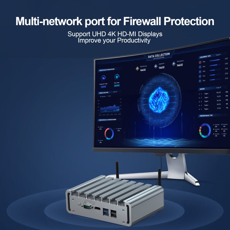HYSTOU PO9B-J4125-6L Embedded Intel Celeron J4125 Processor Six Network Ports Mini Host, Specification:16GB+512GB+1TB - Windows Mini PCs by HYSTOU | Online Shopping UK | buy2fix