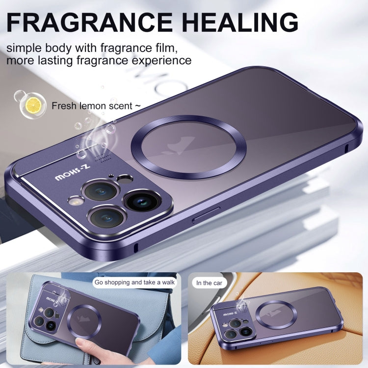 For iPhone 14 Pro Aromatherapy Holder Single-sided MagSafe Magnetic Phone Case(Purple) - iPhone 14 Pro Cases by buy2fix | Online Shopping UK | buy2fix
