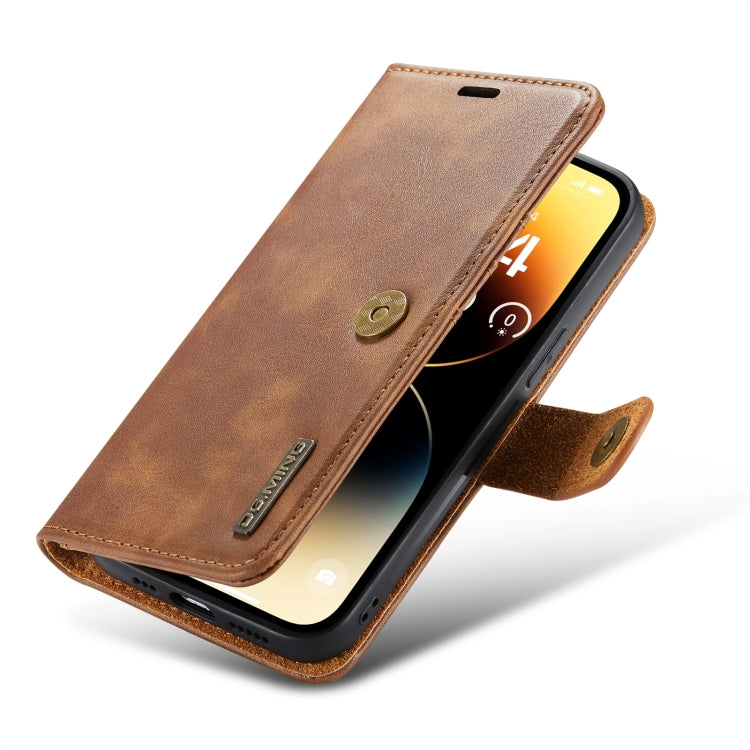 For iPhone 15 Pro DG.MING Crazy Horse Texture Detachable Magnetic Leather Phone Case(Brown) - iPhone 15 Pro Cases by DG.MING | Online Shopping UK | buy2fix