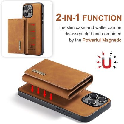 For iPhone 16 Pro DG.MING M1 Series 3-Fold Multi Card Wallet Leather Phone Case(Brown) - iPhone 16 Pro Cases by DG.MING | Online Shopping UK | buy2fix