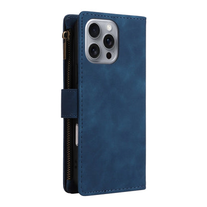 For iPhone 16 Pro Max Crossbody Multi-card Slot Wallet Zipper Leather Phone Case(Dark Blue) - iPhone 16 Pro Max Cases by buy2fix | Online Shopping UK | buy2fix