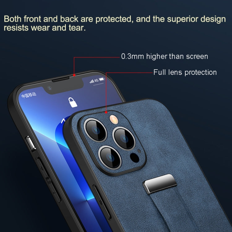 For iPhone 16 SULADA Tide Cool Series PC + Leather Texture Skin Feel Phone Case(Blue) - iPhone 16 Cases by SULADA | Online Shopping UK | buy2fix