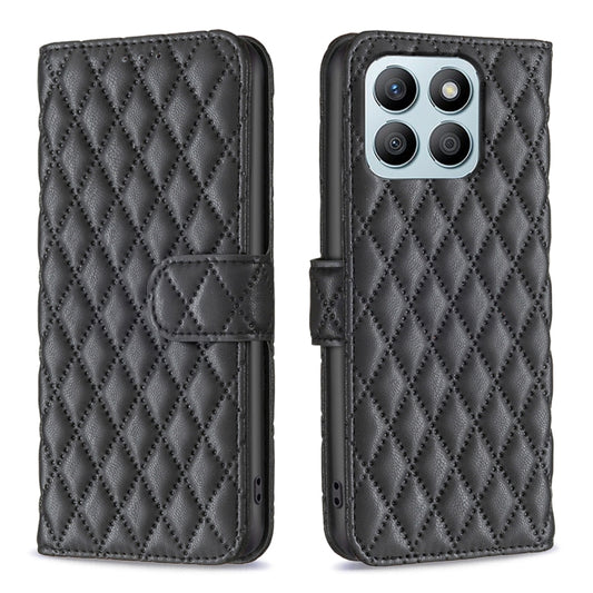 For Honor X8b Diamond Lattice Wallet Flip Leather Phone Case(Black) - Honor Cases by buy2fix | Online Shopping UK | buy2fix