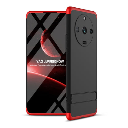 For Realme 11 Pro / 11 Pro+ GKK Three Stage Splicing Full Coverage PC Phone Case with Stand(Black Red) - Realme Cases by GKK | Online Shopping UK | buy2fix