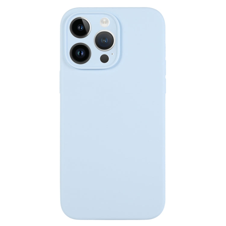 For iPhone 14 Pro Pure Color Liquid Silicone Fine Pore Phone Case(Sky Blue) - iPhone 14 Pro Cases by buy2fix | Online Shopping UK | buy2fix