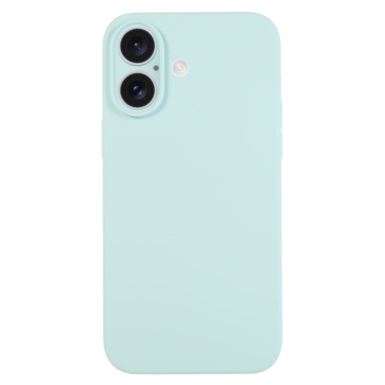 For iPhone 16 Plus Pure Color Liquid Silicone Fine Pore Phone Case(Turquoise) - iPhone 16 Plus Cases by buy2fix | Online Shopping UK | buy2fix