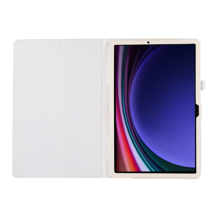 For Samsung Galaxy Tab S9 Ultra Litchi Texture Leather Tablet Case with Holder(White) - Other Galaxy Tab PC by buy2fix | Online Shopping UK | buy2fix