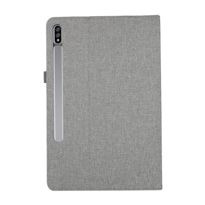 For Samsung Galaxy Tab S9+ Horizontal Flip TPU + Fabric PU Leather Tablet Case(Grey) - Galaxy Tab S9+ Cases by buy2fix | Online Shopping UK | buy2fix