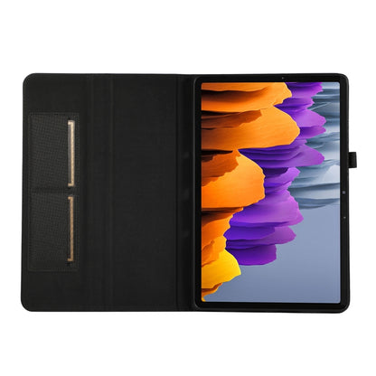 For Samsung Galaxy Tab S9 Ultra Horizontal Flip TPU + Fabric PU Leather Tablet Case(Black) - Galaxy Tab S9 Ultra Cases by buy2fix | Online Shopping UK | buy2fix