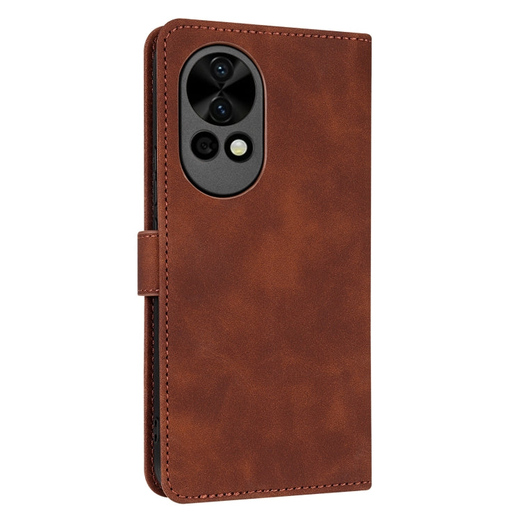 For Huawei nova 12 Pro AZNS Skin Feel Calf Texture Flip Leather Phone Case(Brown) - Huawei Cases by AZNS | Online Shopping UK | buy2fix