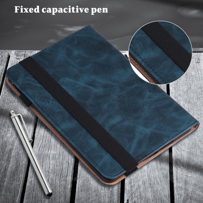 For Lenovo Tab M11 / Xiaoxin Pad 11 2024 Solid Color Stripe Embossed Leather Tablet Case(Blue) - Lenovo by buy2fix | Online Shopping UK | buy2fix