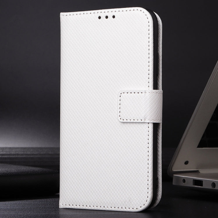 For iPhone 16 Pro Max Diamond Texture Leather Phone Case(White) - iPhone 16 Pro Max Cases by buy2fix | Online Shopping UK | buy2fix