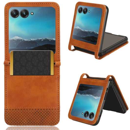 For Motorola Razr 40 Ultra Retro Texture Leather Phone Case(Brown) - Motorola Cases by buy2fix | Online Shopping UK | buy2fix