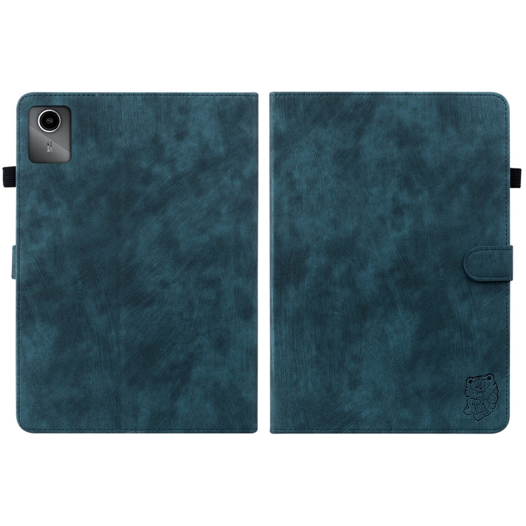 For Lenovo Tab M11/Xiaoxin Pad 11 2024 Tiger Pattern Flip Leather Tablet Case(Dark Blue) - Lenovo by buy2fix | Online Shopping UK | buy2fix