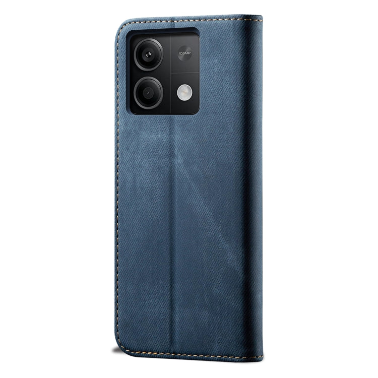 For Xiaomi Redmi 13C 5G Global Denim Texture Casual Style Horizontal Flip Leather Case(Blue) - 13C Cases by buy2fix | Online Shopping UK | buy2fix